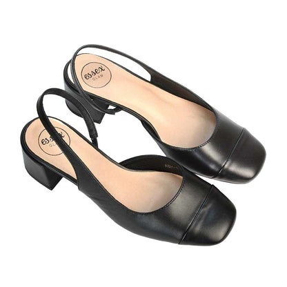 Black - Lifestyle - XY London Womens-Ladies Karis Block Heel Court Shoes