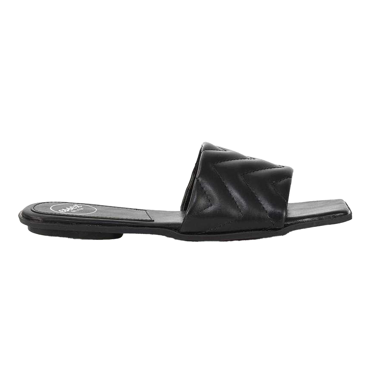 Black - Back - XY London Womens-Ladies Cherry Quilted Sandals
