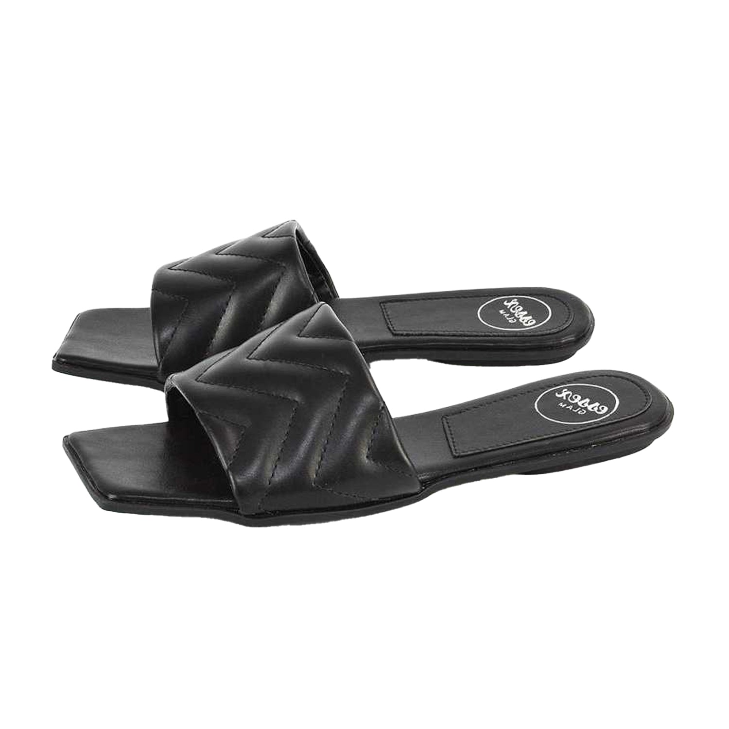 Black - Lifestyle - XY London Womens-Ladies Cherry Quilted Sandals