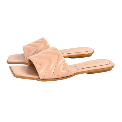 Nude - Pack Shot - XY London Womens-Ladies Cherry Quilted Sandals