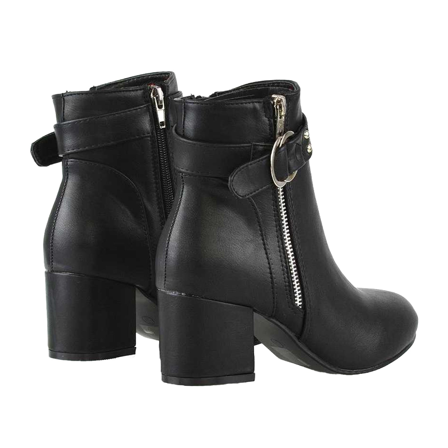 Black - Back - XY London Womens-Ladies Lakesha Zip Boots