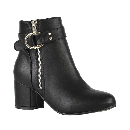 Black - Front - XY London Womens-Ladies Lakesha Zip Boots