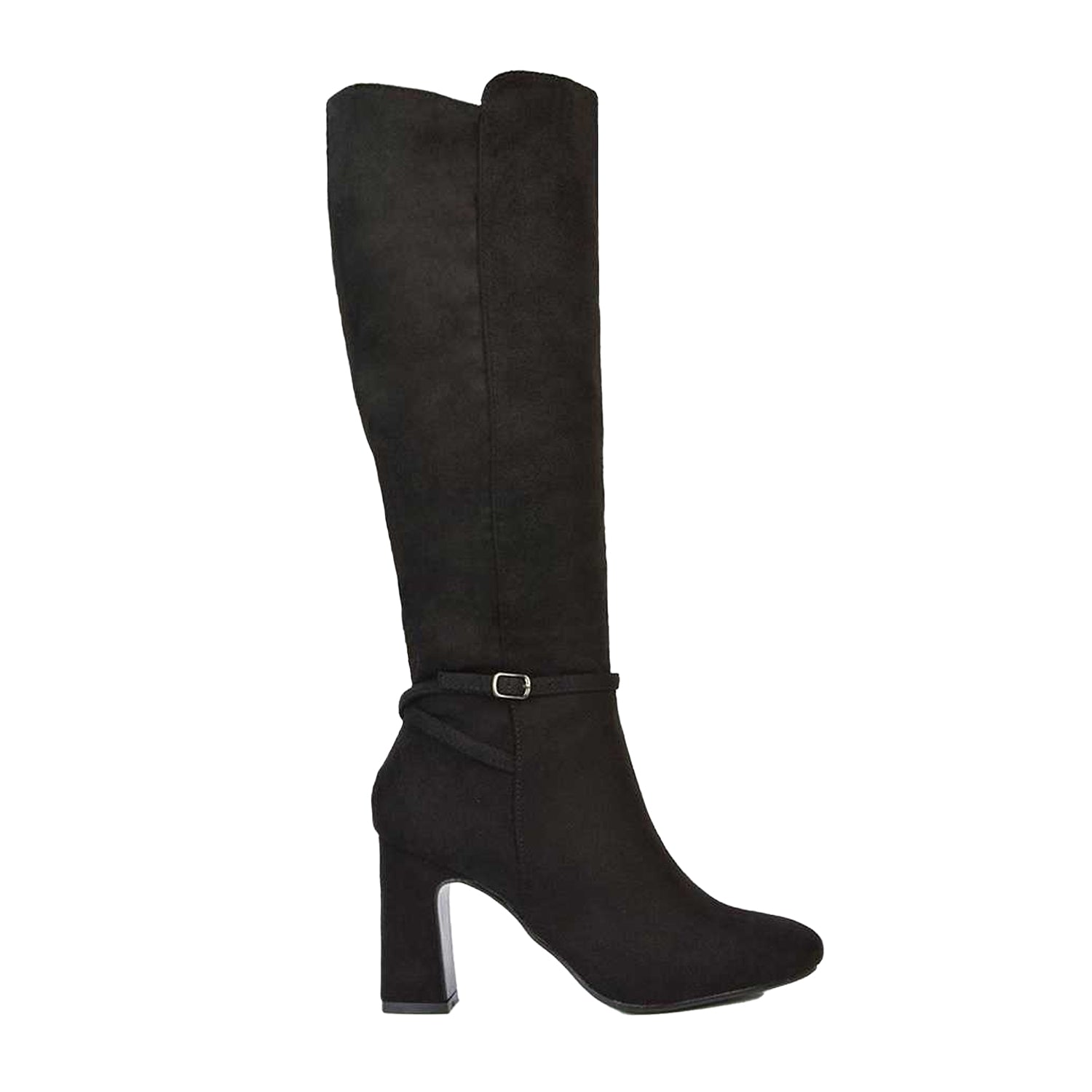 Jet Black - Side - XY London Womens-Ladies Kadie Mid Boots
