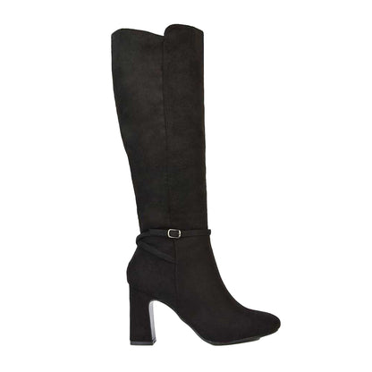 Jet Black - Side - XY London Womens-Ladies Kadie Mid Boots
