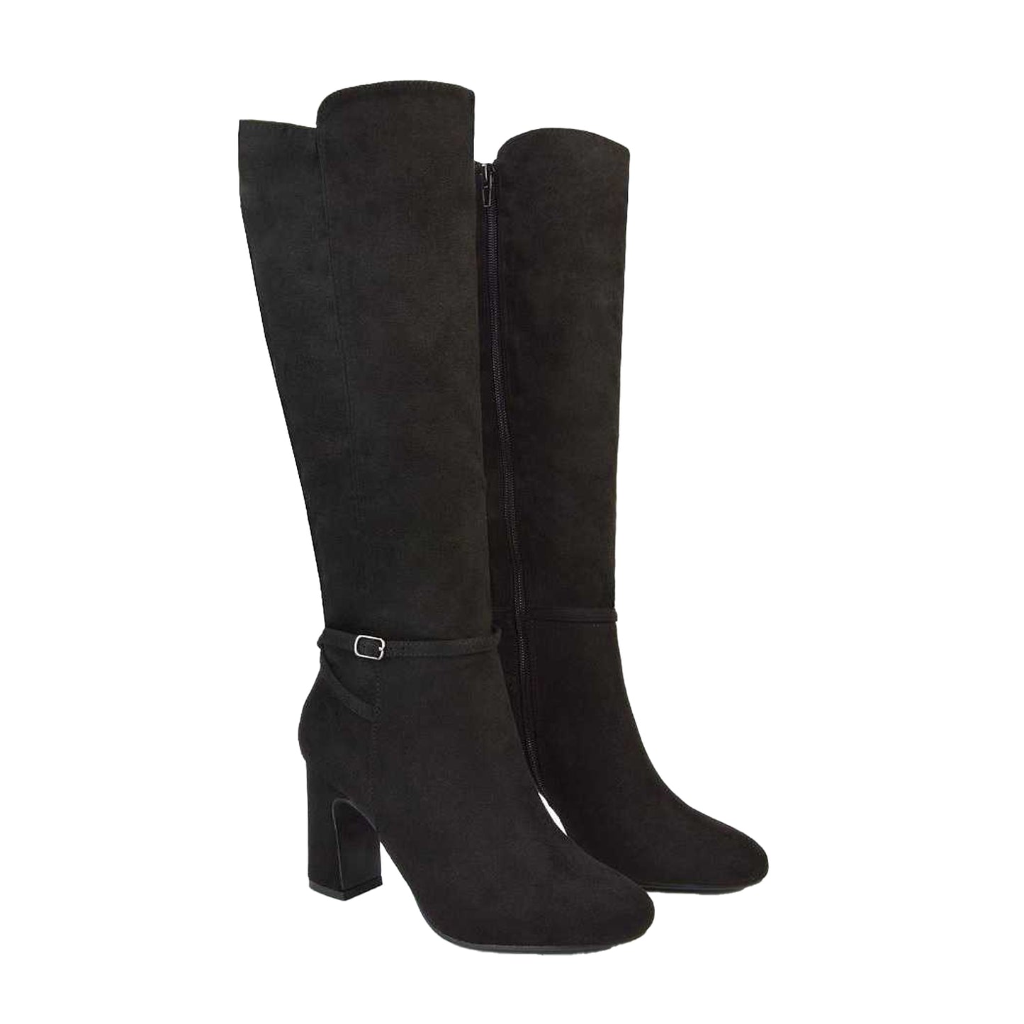 Jet Black - Front - XY London Womens-Ladies Kadie Mid Boots