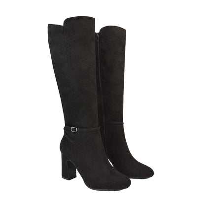 Jet Black - Front - XY London Womens-Ladies Kadie Mid Boots