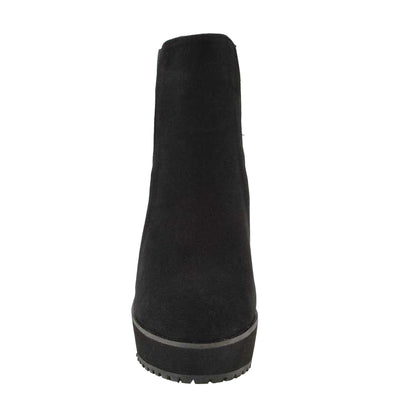 Jet Black - Side - XY London Womens-Ladies Roweena Wedge Boots