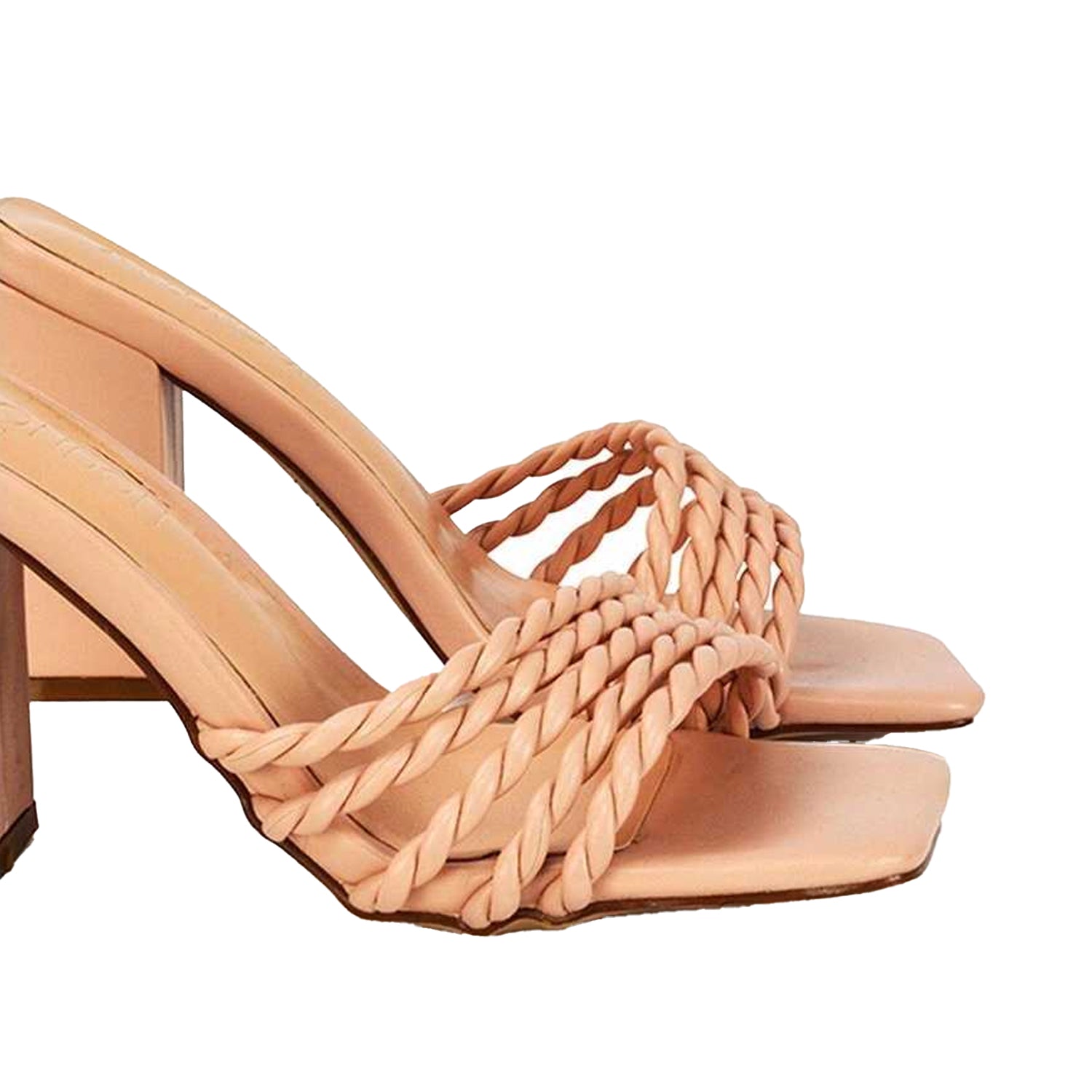 Nude - Lifestyle - XY London Womens-Ladies Selene Strappy Block Heel Mules