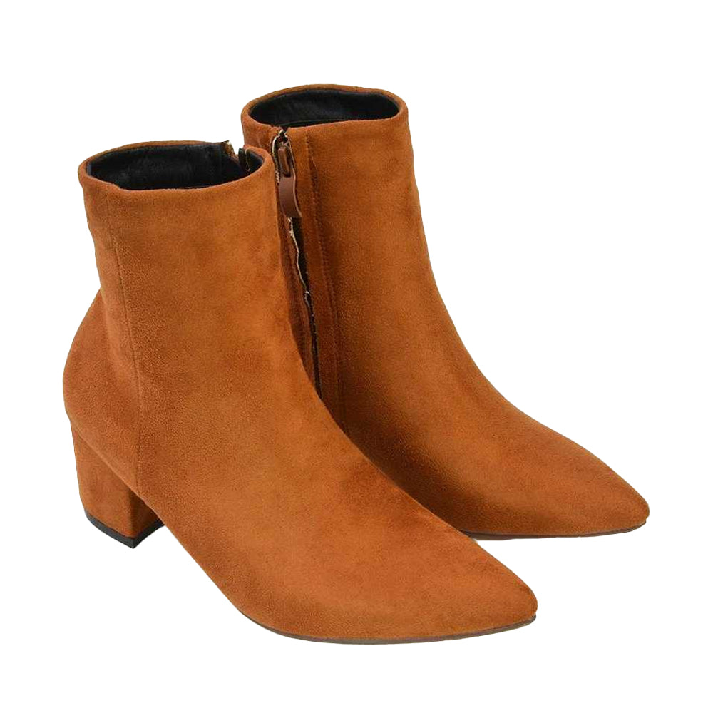 Tan - Lifestyle - XY London Womens-Ladies Ayda Pointed Ankle Boots
