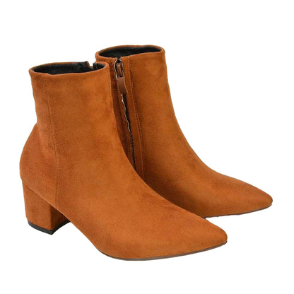 Tan - Pack Shot - XY London Womens-Ladies Ayda Pointed Ankle Boots