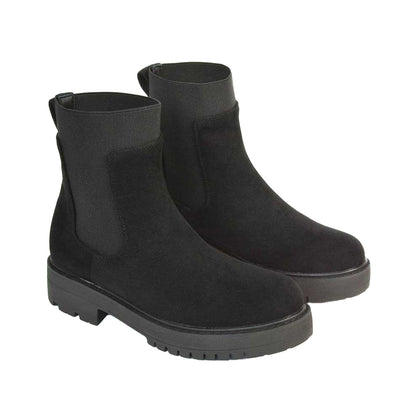 Jet Black - Lifestyle - XY London Womens-Ladies Karev Chunky Flat Chelsea Boots