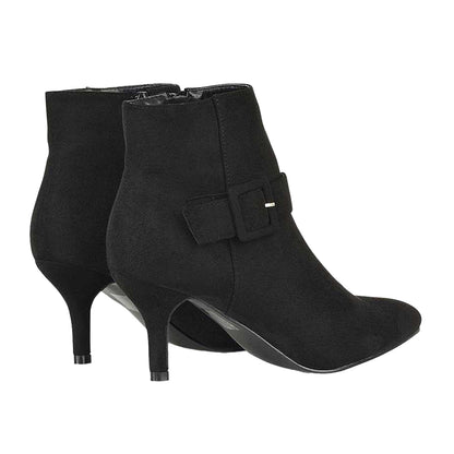 Jet Black - Back - XY London Womens-Ladies Lara Pointed Stiletto Heel Ankle Boots