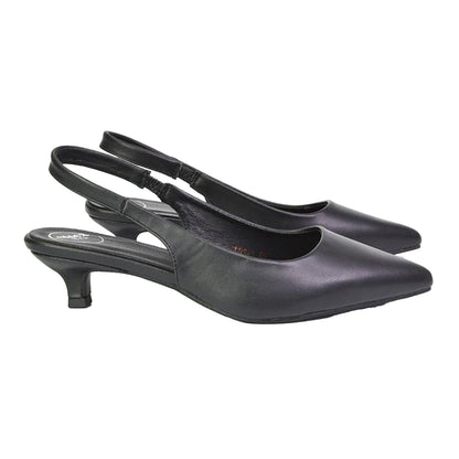 Black - Front - XY London Womens-Ladies Avalone Metallic Kitten Heel Sandals