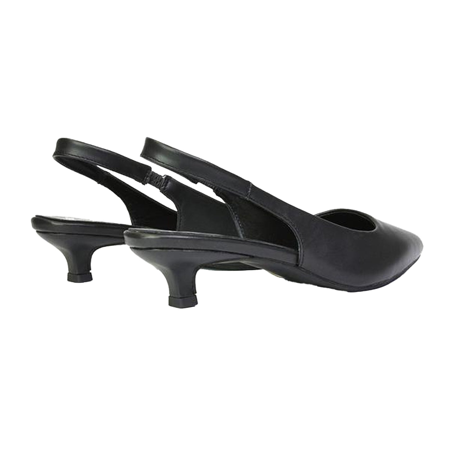 Black - Back - XY London Womens-Ladies Avalone Metallic Kitten Heel Sandals