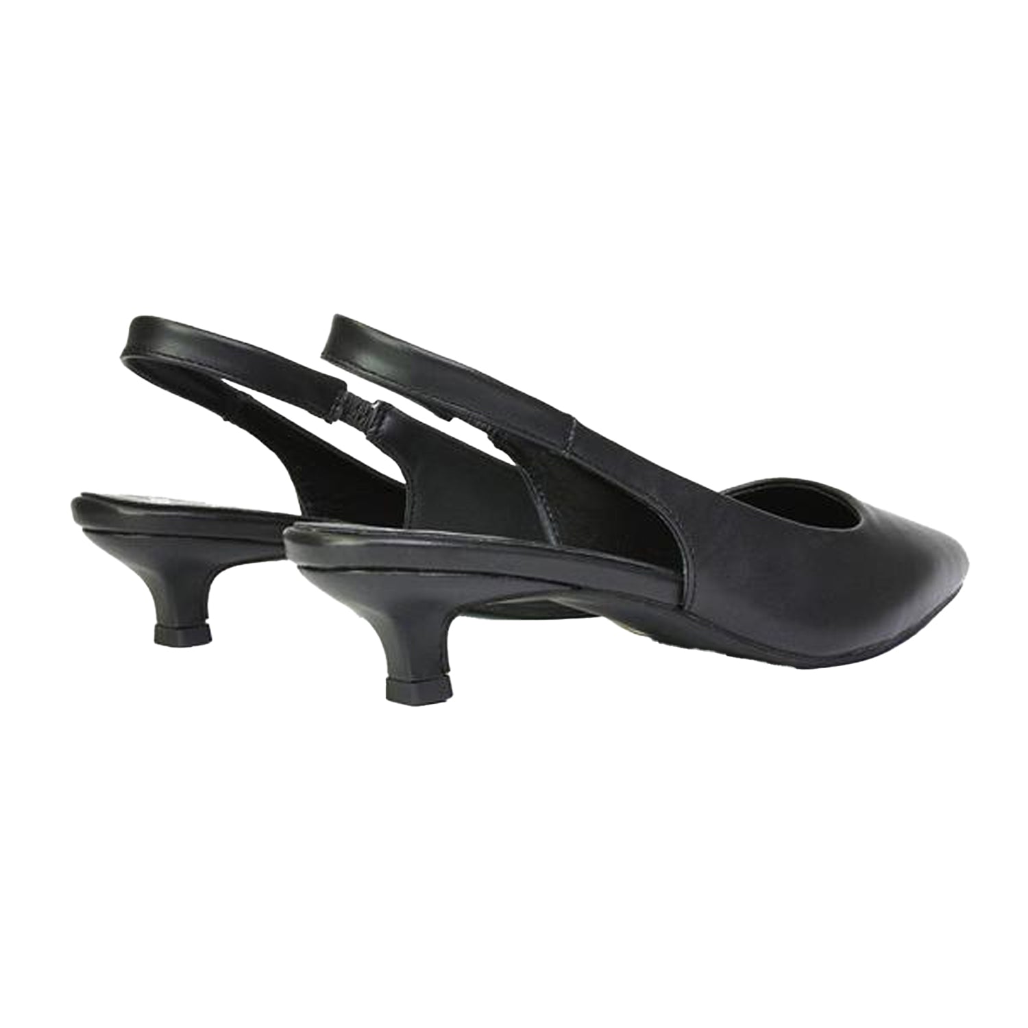 Black - Back - XY London Womens-Ladies Avalone Metallic Kitten Heel Sandals