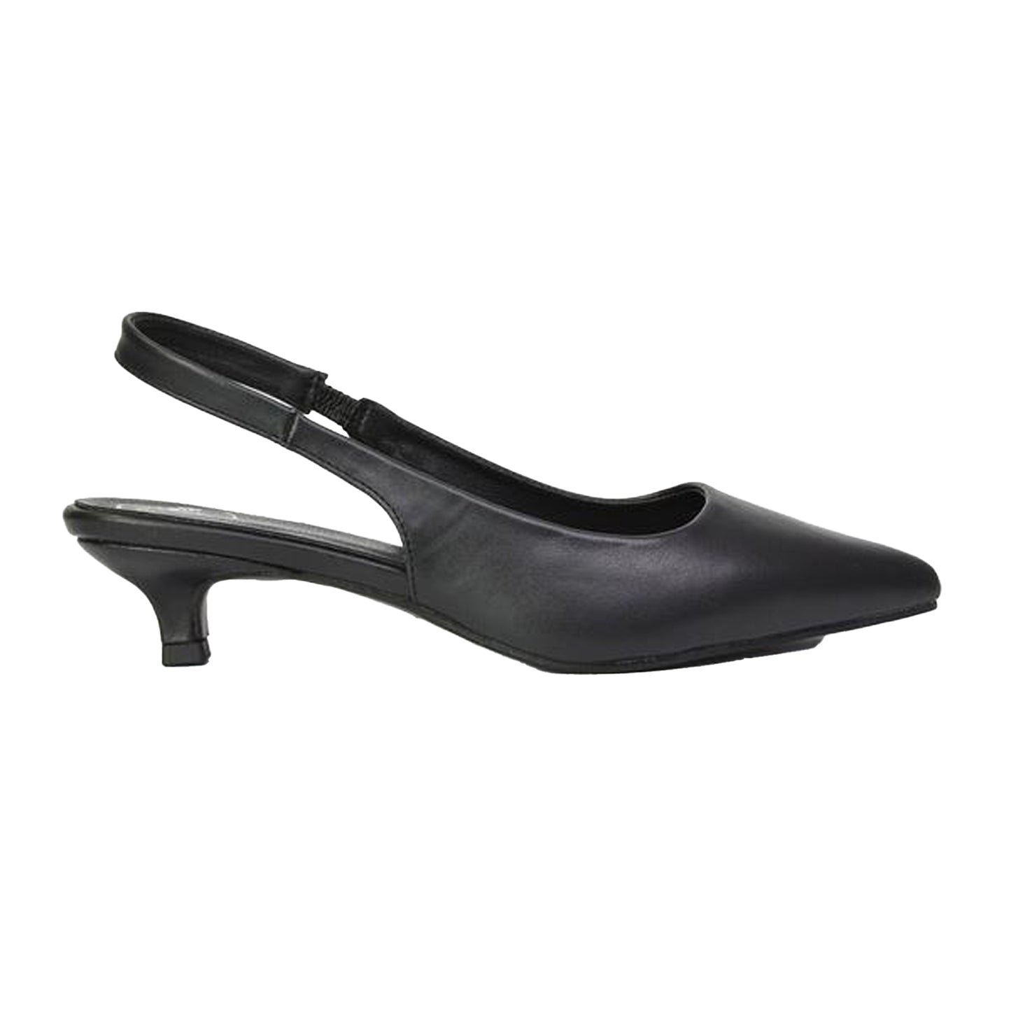 Black - Side - XY London Womens-Ladies Avalone Metallic Kitten Heel Sandals