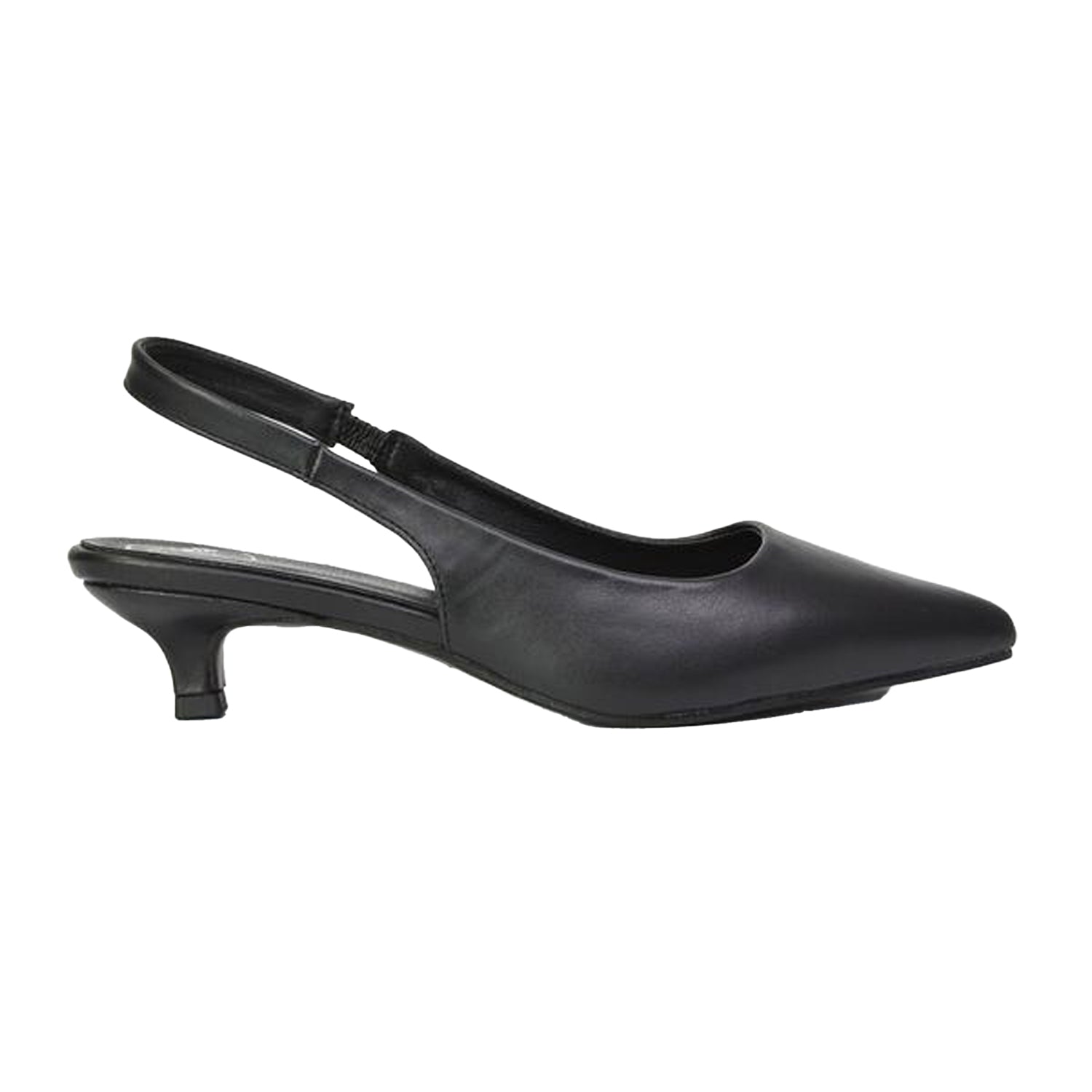 Black - Side - XY London Womens-Ladies Avalone Metallic Kitten Heel Sandals