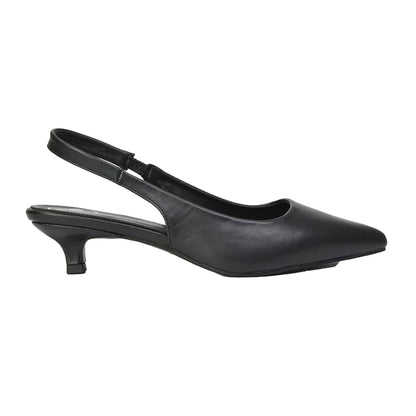 Black - Side - XY London Womens-Ladies Avalone Metallic Kitten Heel Sandals