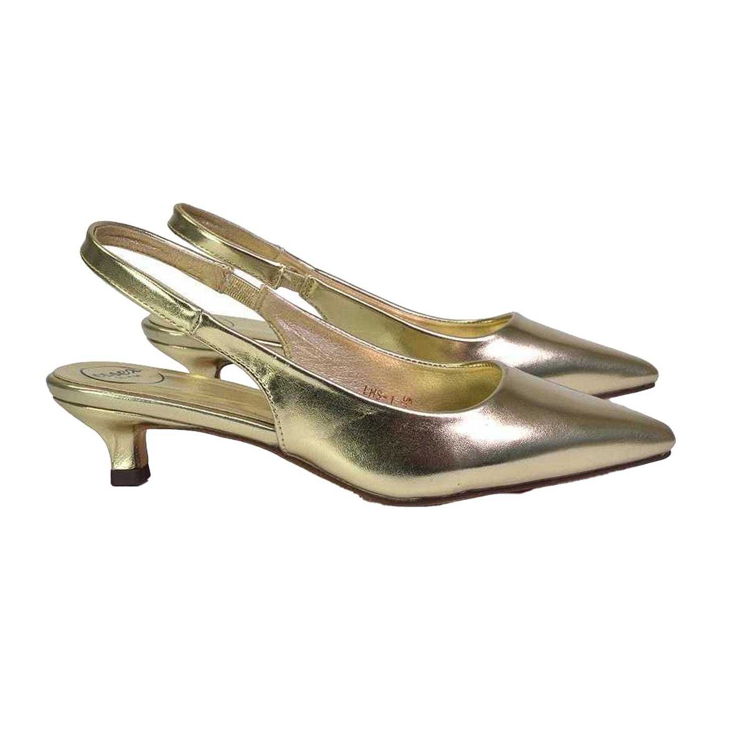 Black - Lifestyle - XY London Womens-Ladies Avalone Metallic Kitten Heel Sandals