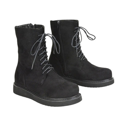 Jet Black - Lifestyle - XY London Womens-Ladies Lizzo Flatform Biker Boots