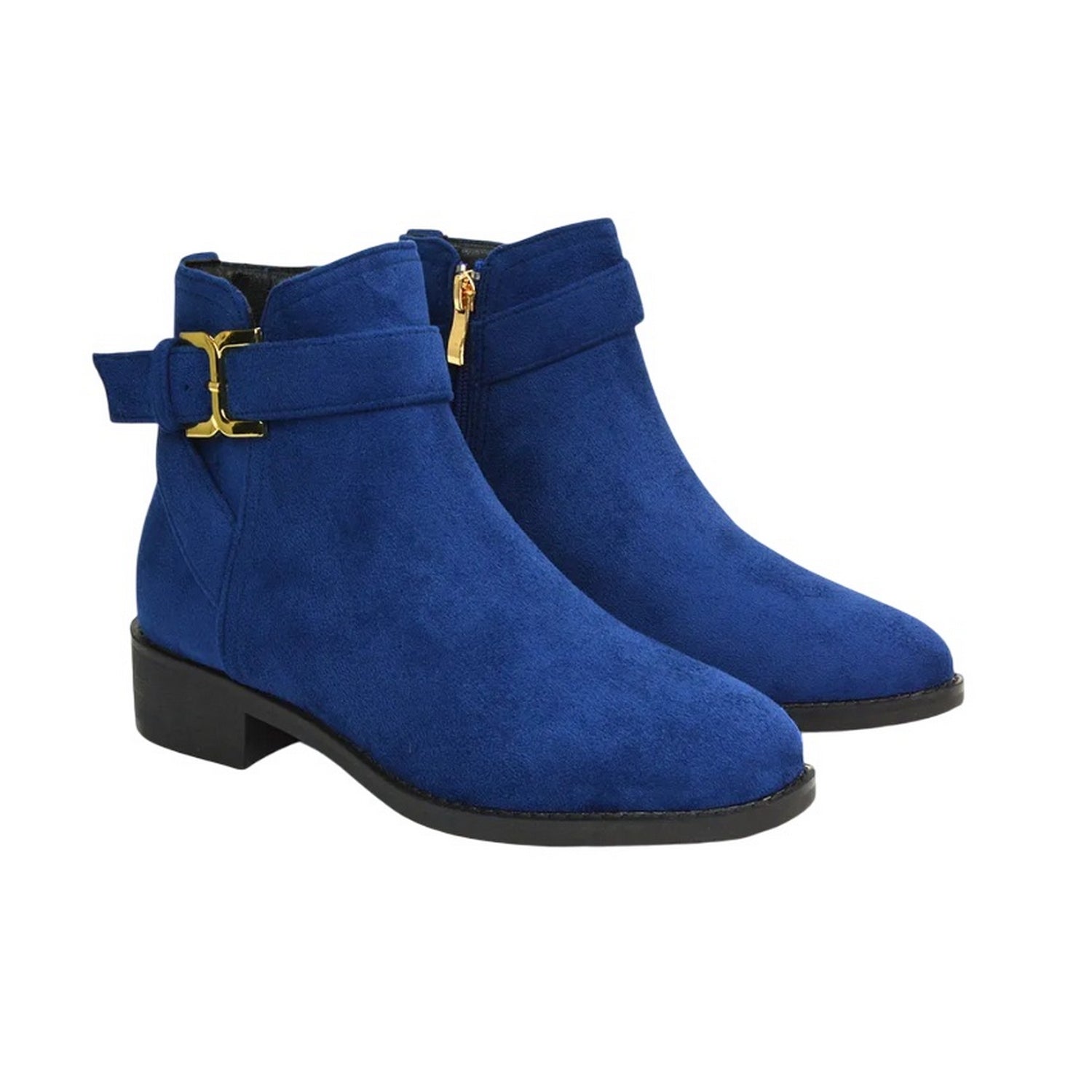 Navy - Lifestyle - XY London Womens-Ladies Shyla Zip Low Heel Chelsea Boots