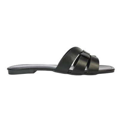 Black - Back - XY London Womens-Ladies Luci Square Toe Strappy Sandals