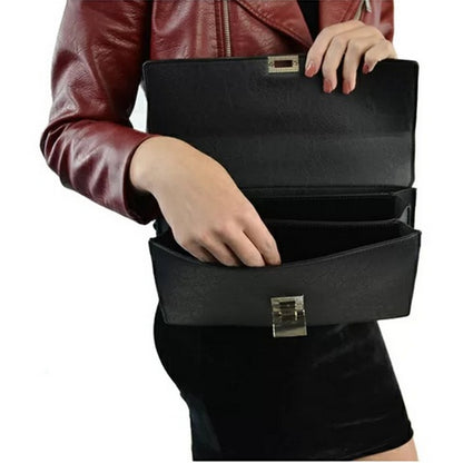 Black - Side - XY London Womens-Ladies Jordan Clutch Bag
