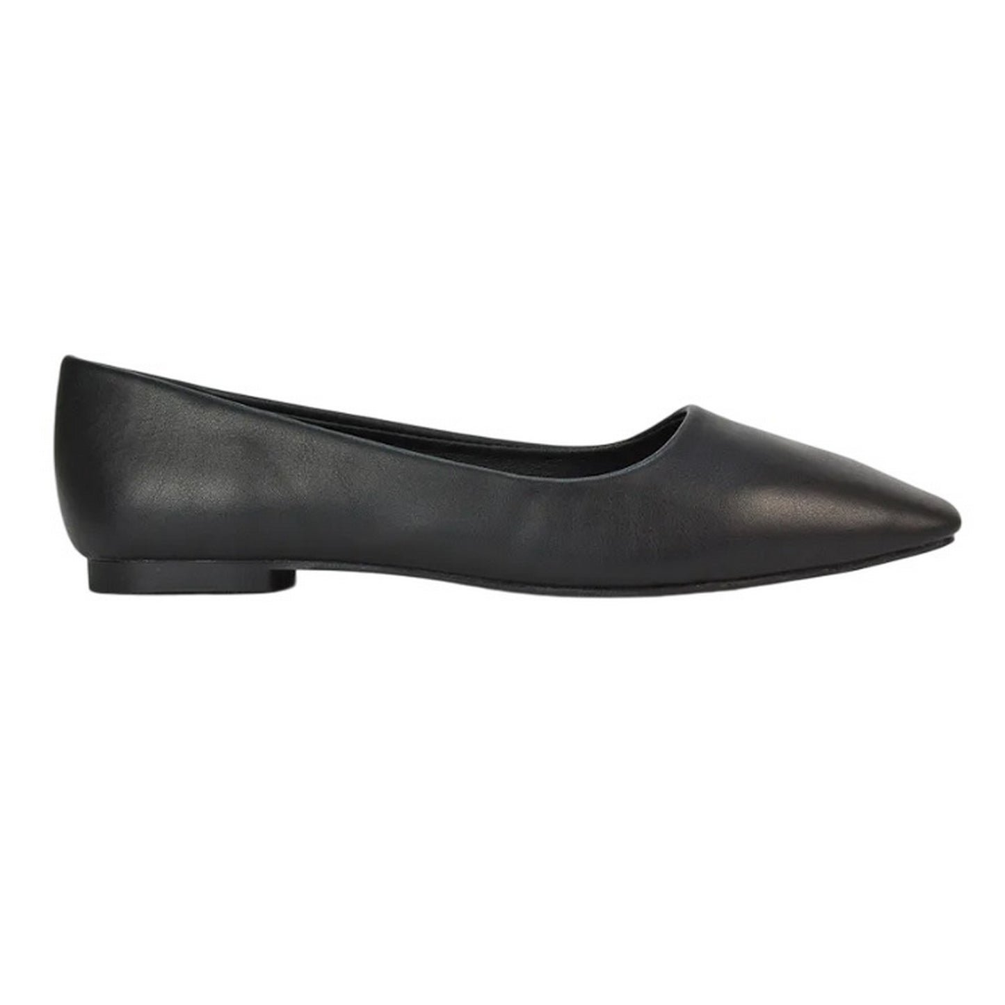 Black - Side - XY London Womens-Ladies Maci Square Toe Ballerina Flats