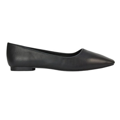 Black - Side - XY London Womens-Ladies Maci Square Toe Ballerina Flats