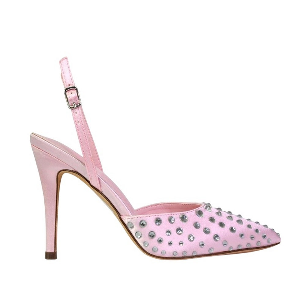 Pale Pink - Side - XY London Womens-Ladies Shelly Pointed Bridal High Heels