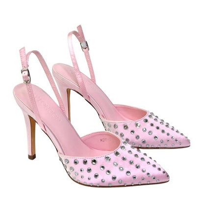 Pale Pink - Front - XY London Womens-Ladies Shelly Pointed Bridal High Heels