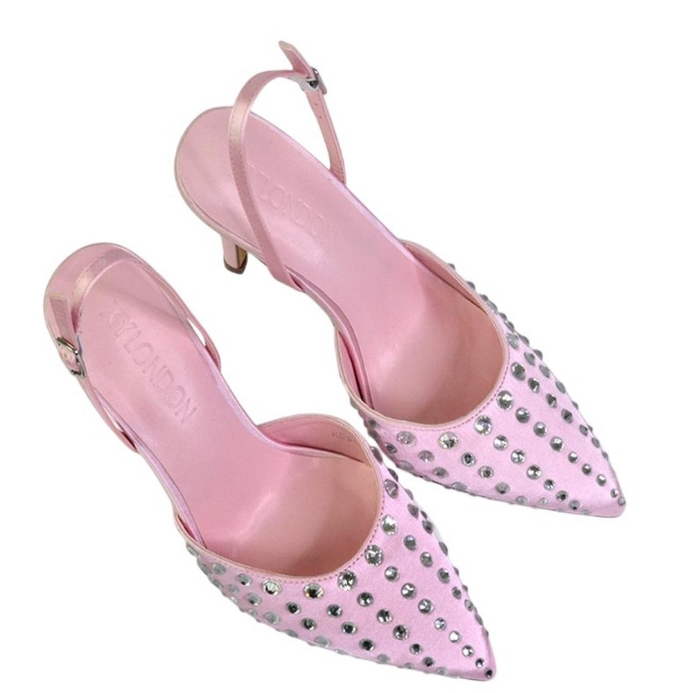 Pale Pink - Pack Shot - XY London Womens-Ladies Shelly Pointed Bridal High Heels