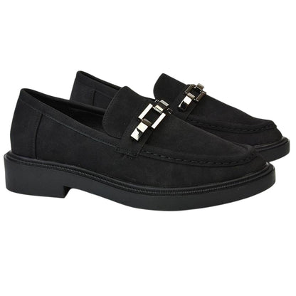 Jet Black - Lifestyle - XY London Womens-Ladies Dakoa Chain Detail Loafers