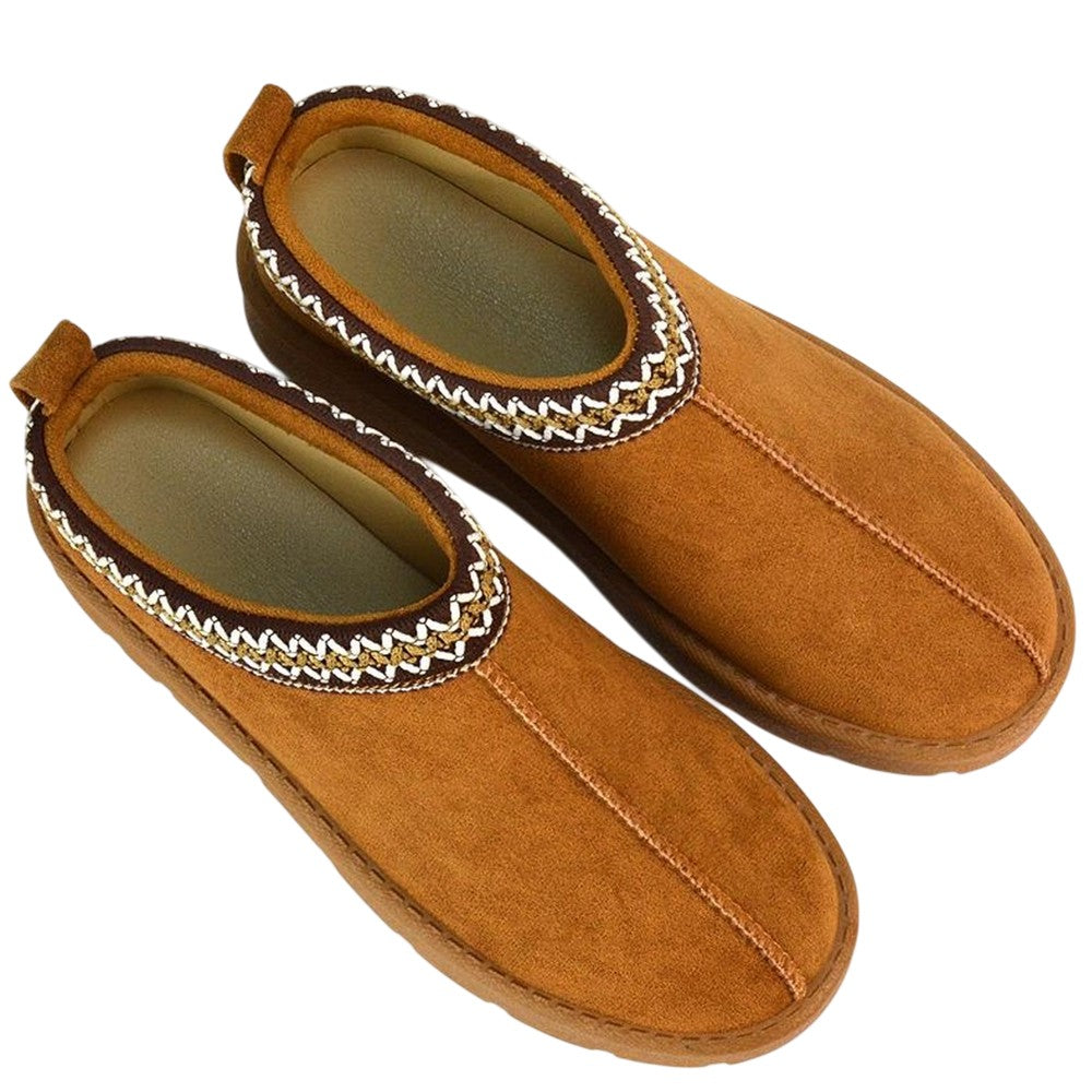 Tan - Pack Shot - XY London Womens-Ladies Vicky Aztec Flat Boots