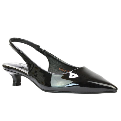 True Black - Lifestyle - XY London Womens-Ladies Jenny Sling Back Kitten Heel Pumps