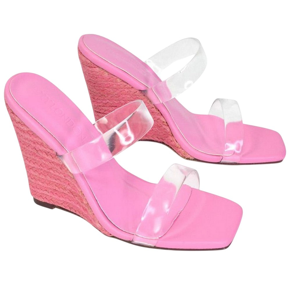 Pink - Lifestyle - XY London Womens-Ladies Shea Strappy Wedge Espadrilles