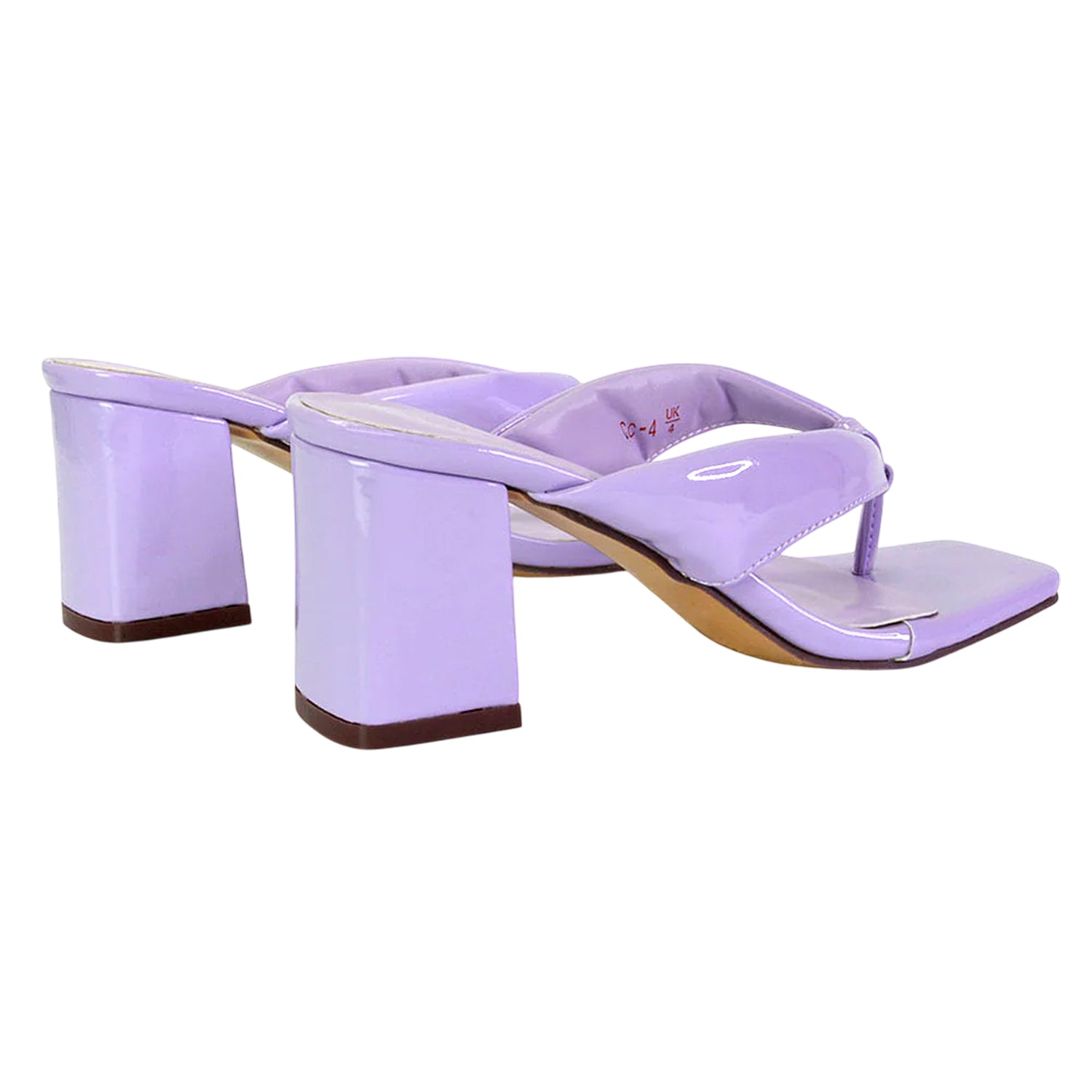 Lilac - Back - XY London Womens-Ladies Lylia Toe Post Block Heel Sandals