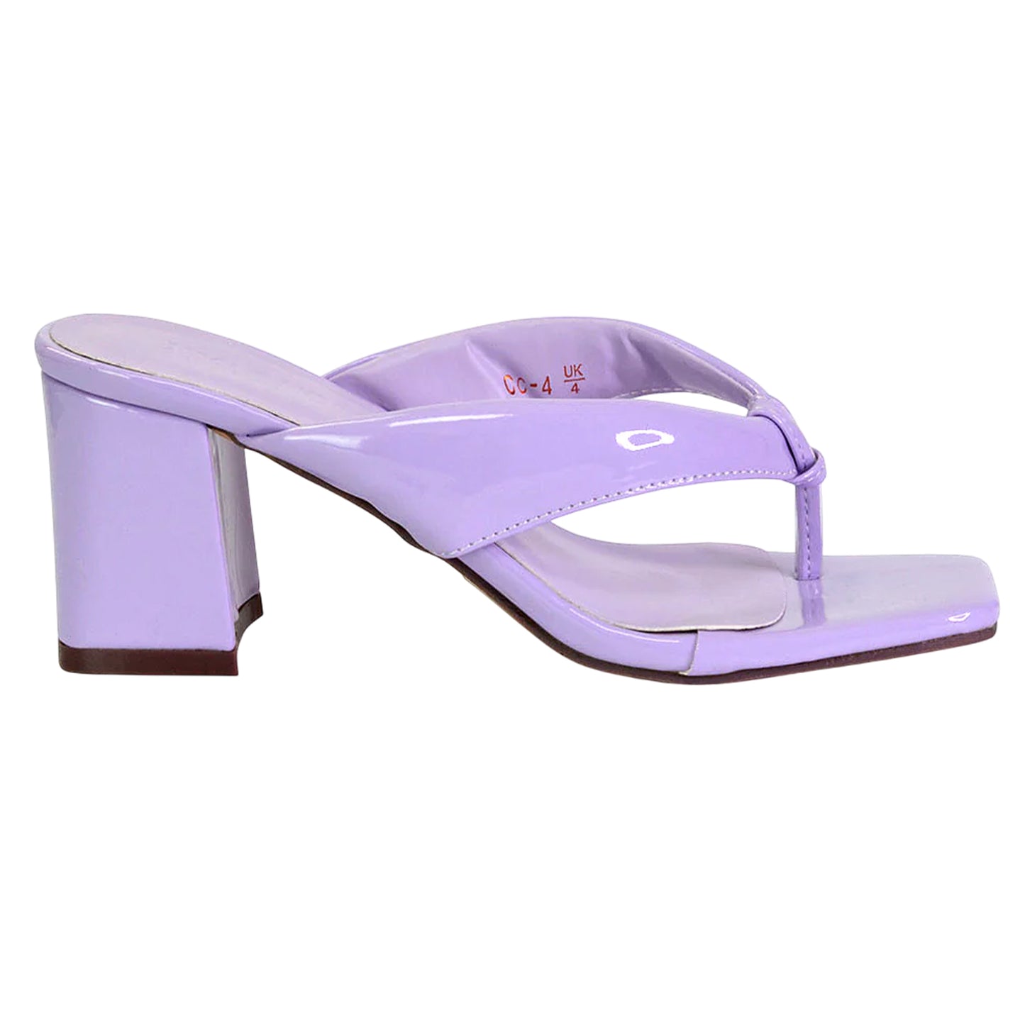 Lilac - Side - XY London Womens-Ladies Lylia Toe Post Block Heel Sandals