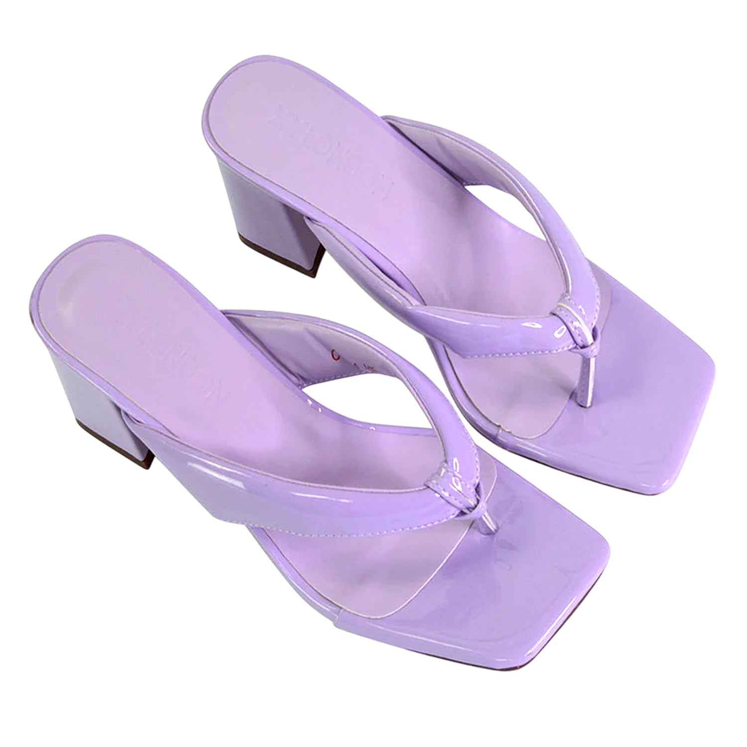 Lilac - Lifestyle - XY London Womens-Ladies Lylia Toe Post Block Heel Sandals