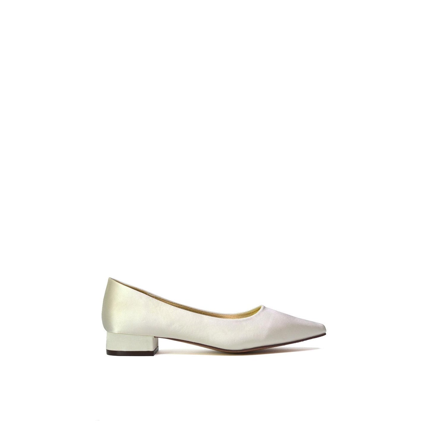 Ivory - Front - XY London Womens-Ladies Karen Pointed Low Heel Court Shoes