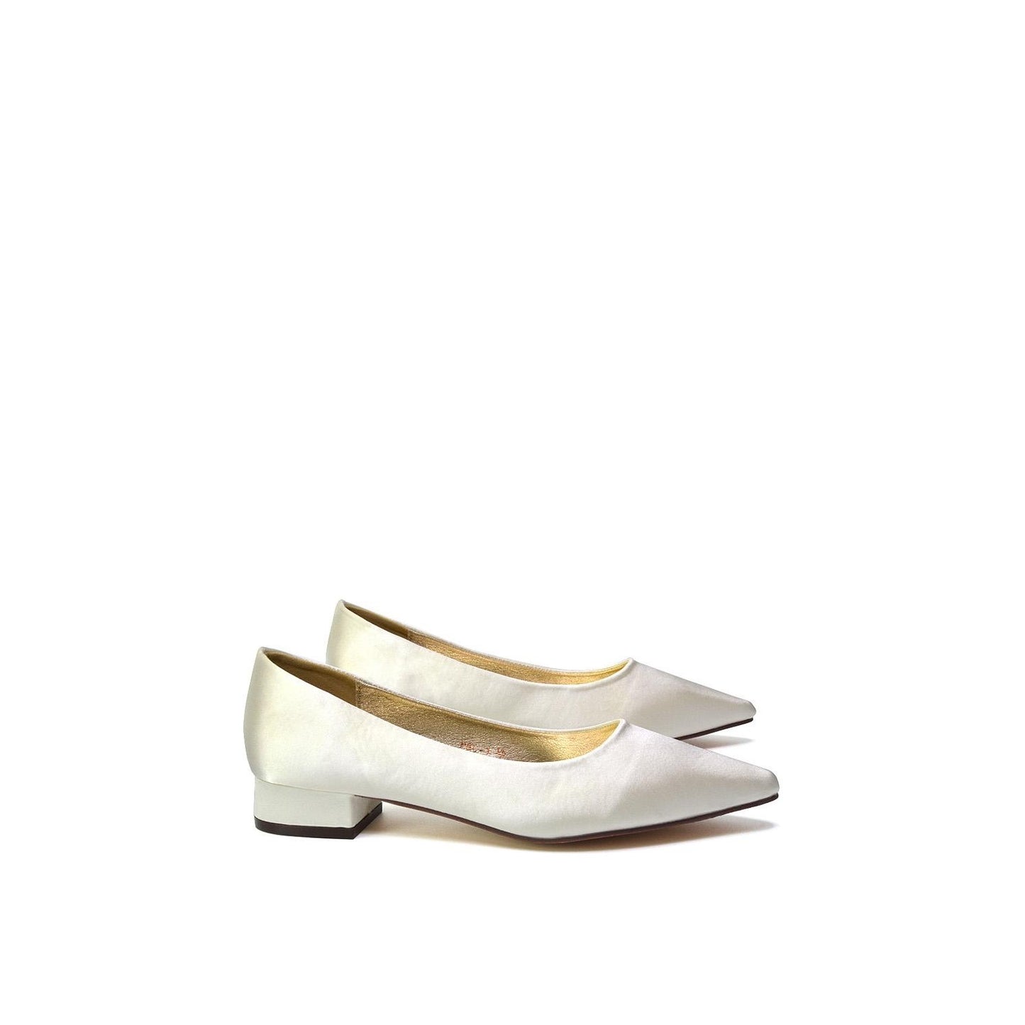 Ivory - Back - XY London Womens-Ladies Karen Pointed Low Heel Court Shoes