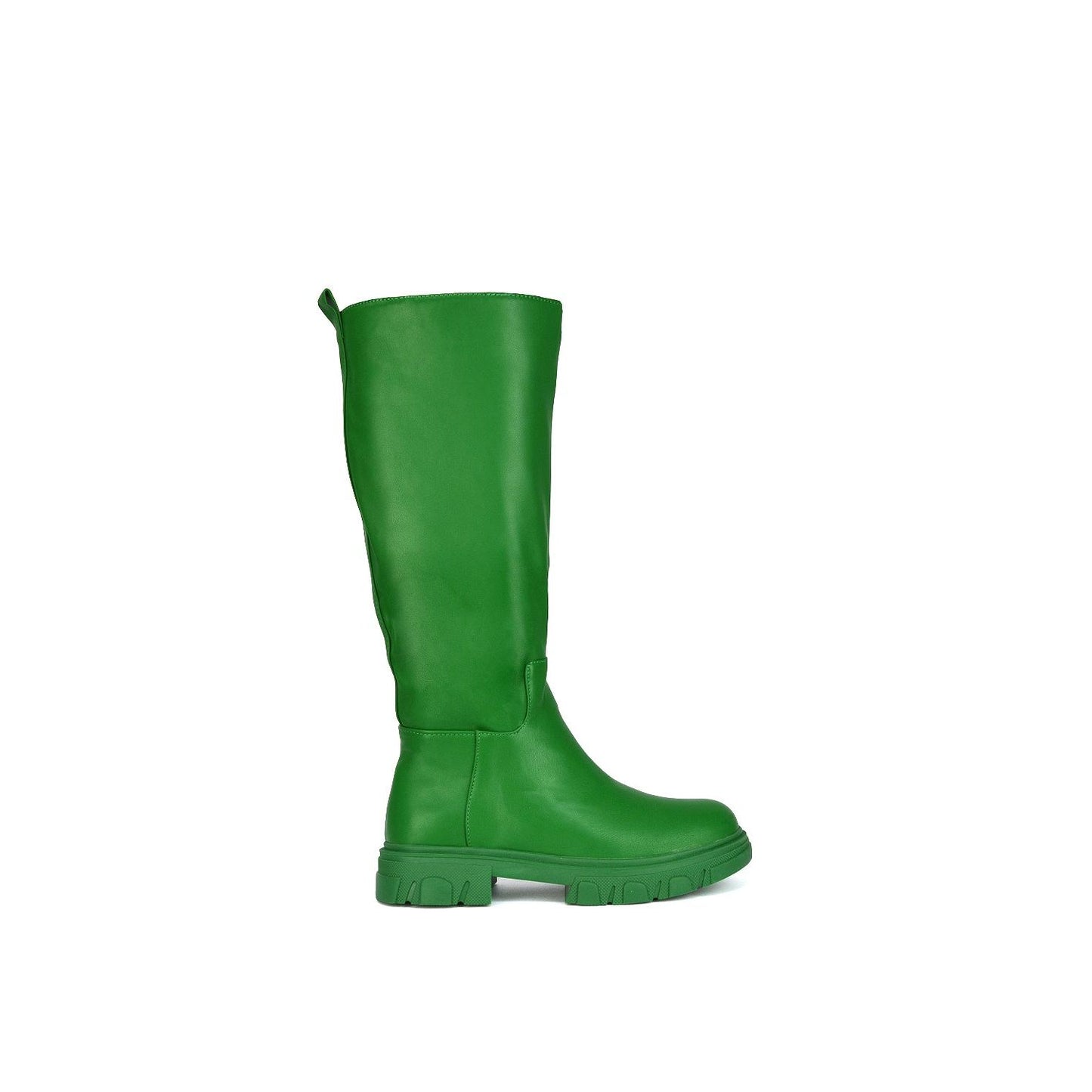 Green - Front - XY London Womens-Ladies Lainey Mid Calf Biker Boots