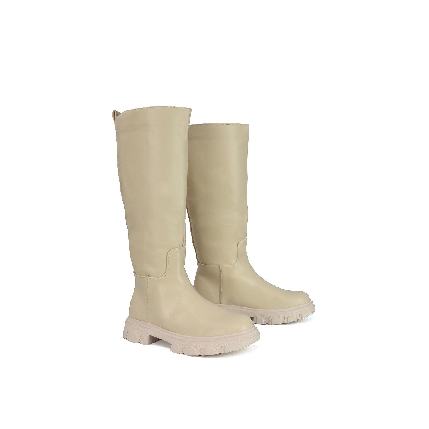 Nude - Lifestyle - XY London Womens-Ladies Lainey Mid Calf Biker Boots