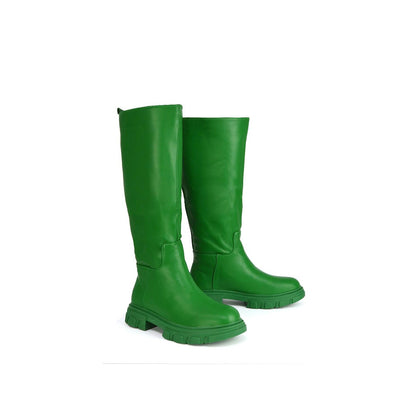 Green - Lifestyle - XY London Womens-Ladies Lainey Mid Calf Biker Boots