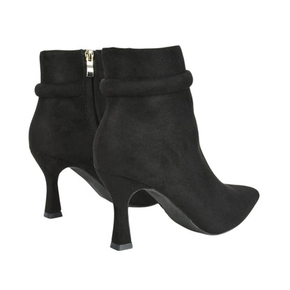 Jet Black - Back - XY London Womens-Ladies Jaelyn Pointed Stiletto Heel Ankle Boots