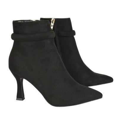 Jet Black - Lifestyle - XY London Womens-Ladies Jaelyn Pointed Stiletto Heel Ankle Boots