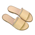 Nude - Lifestyle - London Womens-Ladies Khai Rhinestone Diamante Flat Sliders