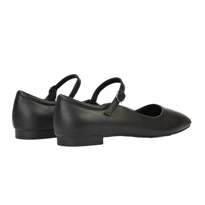 Black - Back - XY London Womens-Ladies Allegra Square Toe Mary Janes