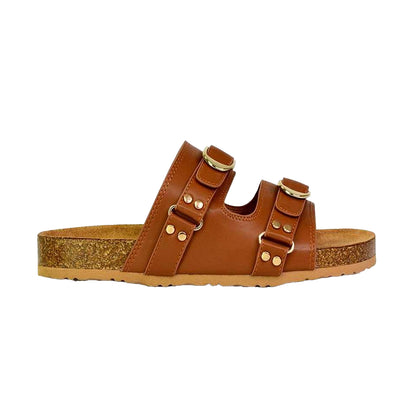 Tan - Lifestyle - London Womens-Ladies Evan Slip-on Flat Sandals