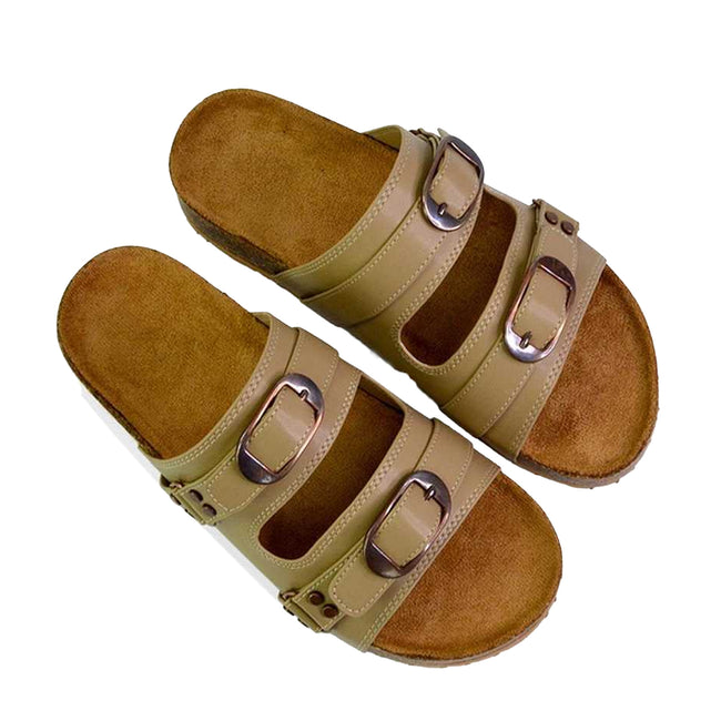 Taupe - Lifestyle - London Womens-Ladies Evan Slip-on Flat Sandals